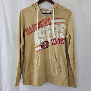 NFL San Francisco 49ers 1346 Pullover Sweatshirt in Red/Tan Women's Size XL
